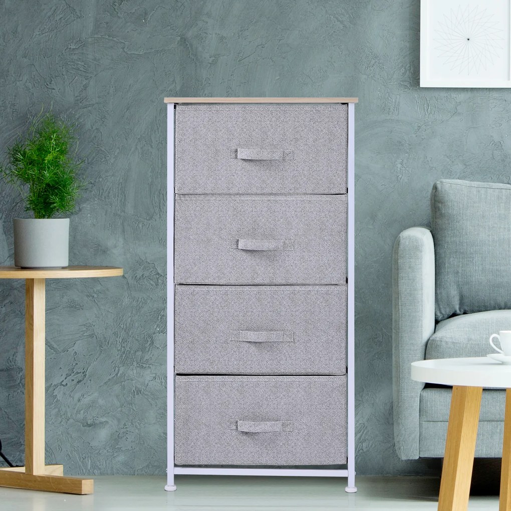 Organizador de Cômoda com 4 Gavetas organizador Armazenamento 45x30x92cm