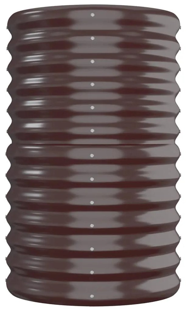 Canteiro elevado jardim 260x40x68cm aço revestido a pó castanho