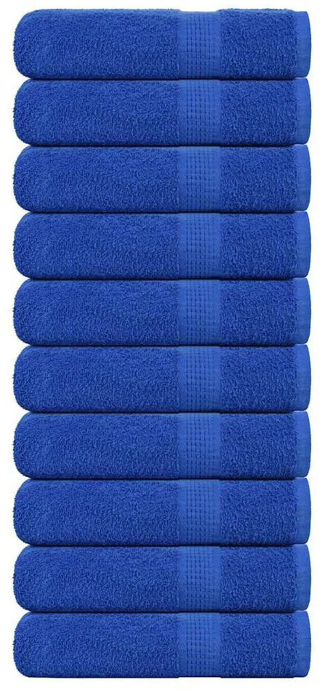 vidaXL Toalhas de banho 10 pcs FROGN 100x150 cm 100% algodão azul