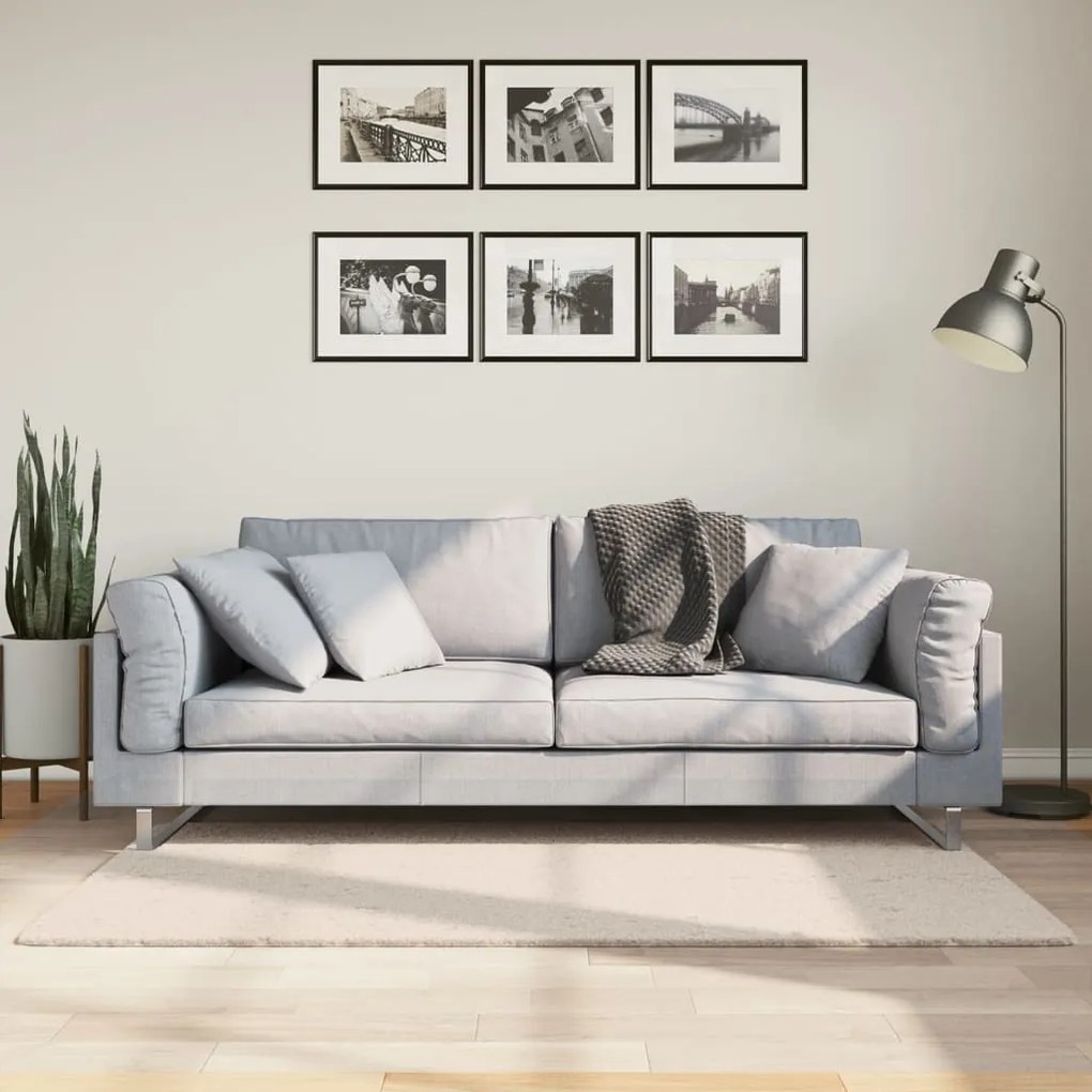 vidaXL Tapete pelo curto macio e lavável HUARTE 80x150 cm bege