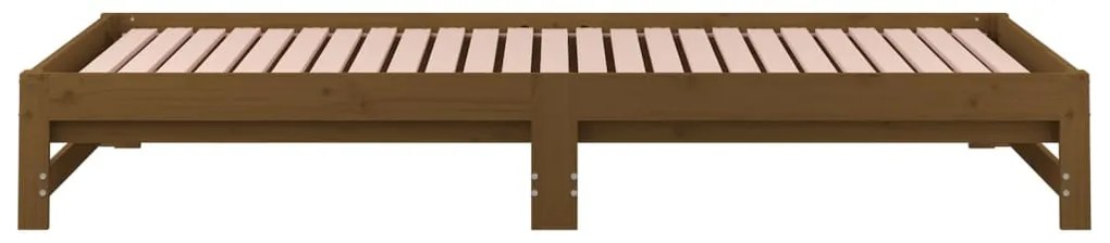 Estrutura sofá-cama de puxar 2x(90x200) cm pinho castanho-mel