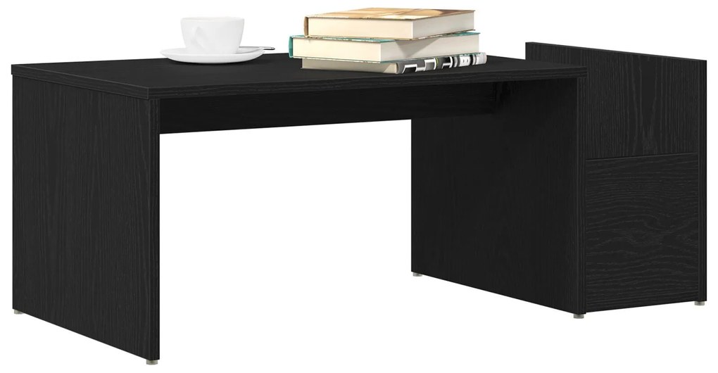 Mesa de Centro vidaXL Preta Carvalho 90x45x35 cm em Madeira de Engenha