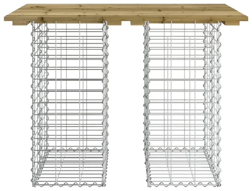 Banco de jardim c/ design gabião 100x70x72 cm pinho impregnado