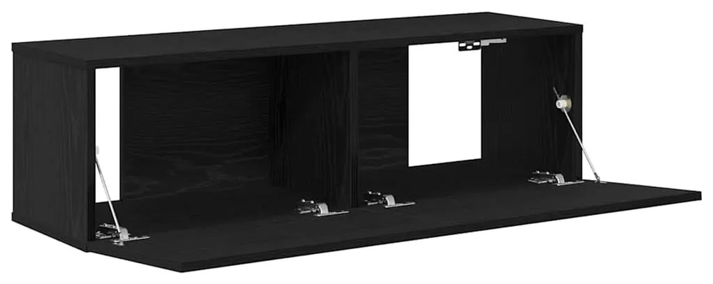 Armários de TV 2 pcs Carvalho Preto 100x30x30 cm Madeira engenheirada