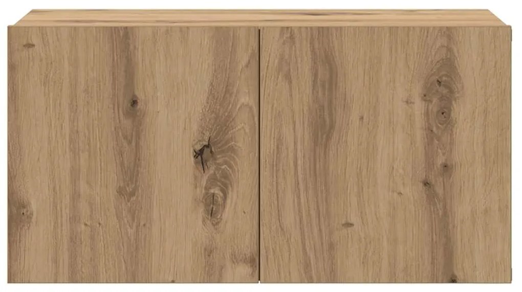 Conjunto de Gabinete para TV Carvalho Artesanal MDF, Folheado Médio