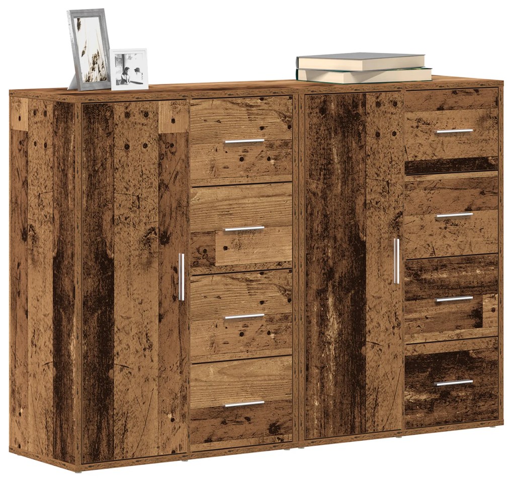 Buffets 2 pcs Madeira Velha 60x31x84 cm Madeira Engenharia