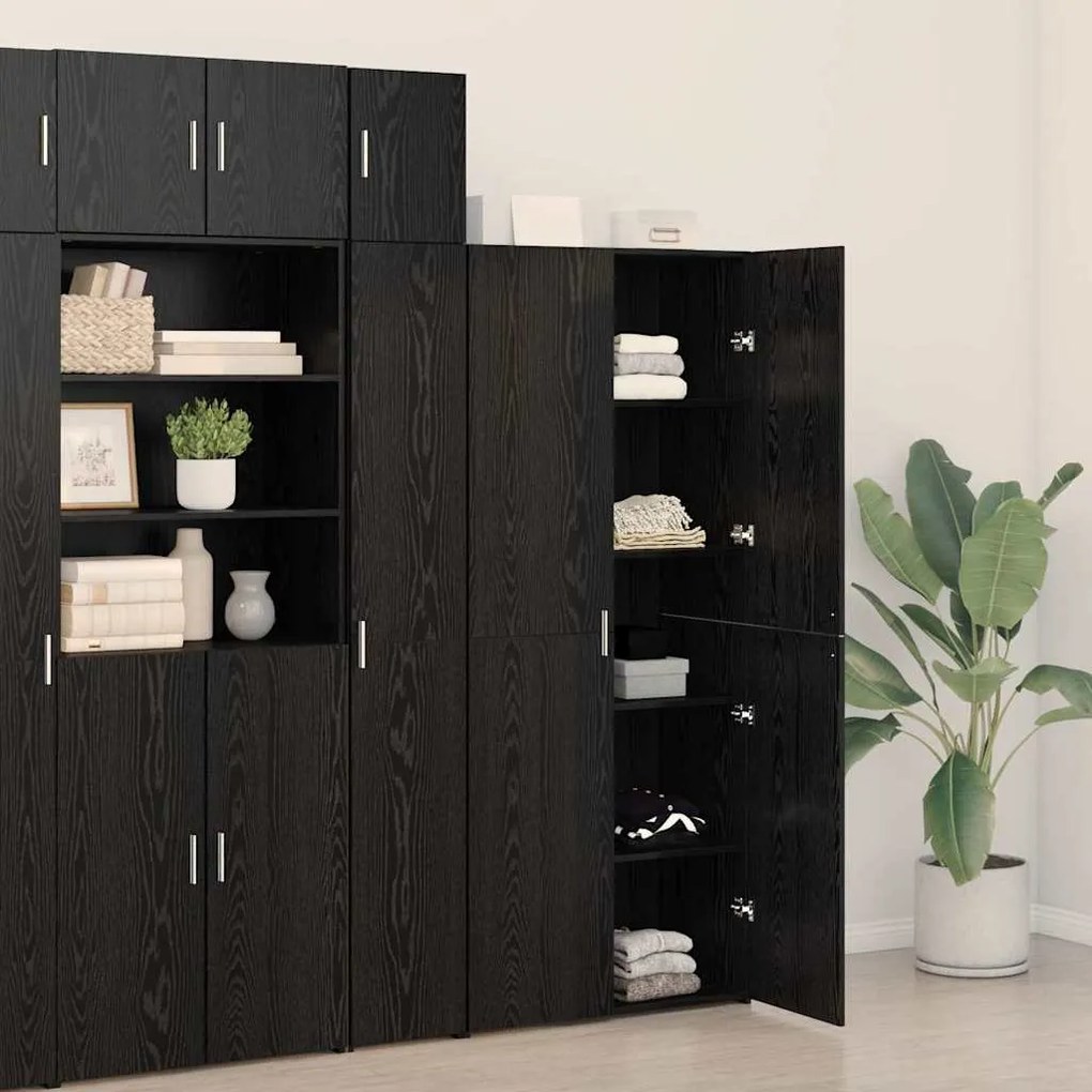 Buffet Alta Carvalho Preto 40x42.5x185 cm Madeira de Engenharia
