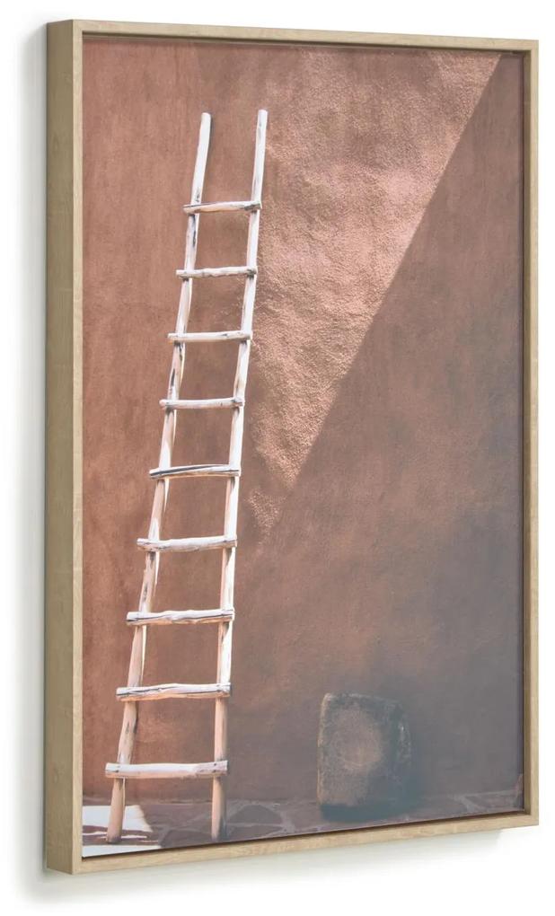 Kave Home - Quadro Lucie escada madeira 50 x 70 cm