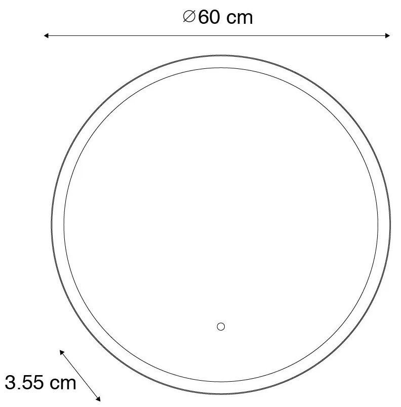Espelho de casa de banho preto com dourado incl. LED e dimmer tátil - Pim