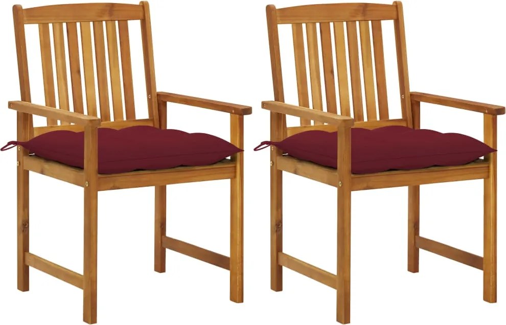 vidaXL Cadeiras de jardim com almofadões 2 pcs acácia maciça