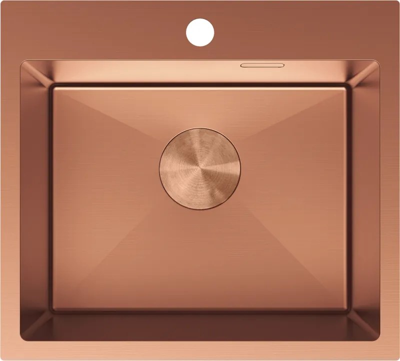 Mexen Solix lava-loiça em aço inoxidável de uma bacia 500 x 450 mm, cobre - 6402501000-65