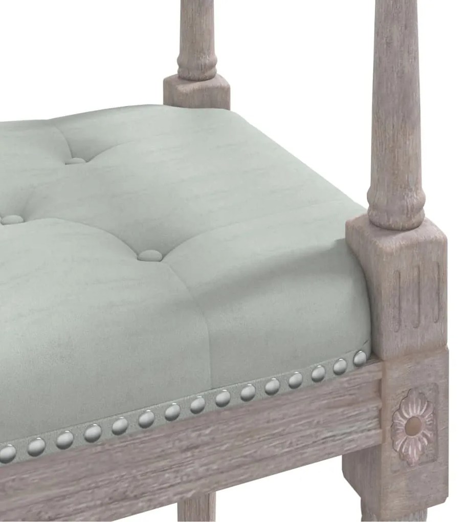 Banco 110x40x70 cm veludo cinzento-claro