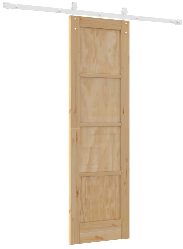 Porta de Correr vidaXL com Conjunto de Ferragens 61x198.5 cm Madeira d