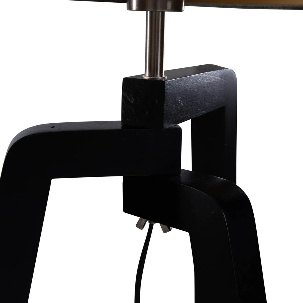 Candeeiro de Pé Preto com Abajur em Veludo Verde 50cm - Puros