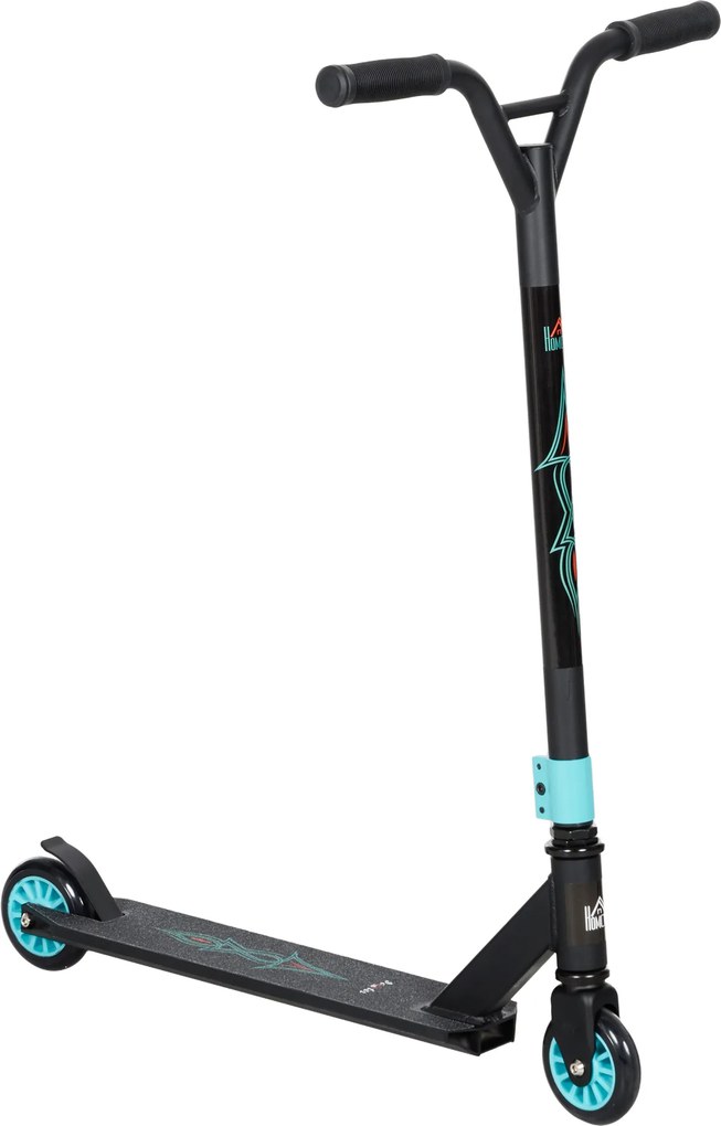 HOMCOM Trotinete Profissional de Manobras, Trotinete para Truques Freestyle, Alumínio, Metal, Couro Sintético, para Crianças e Adultos, Verde | Aosom Portugal