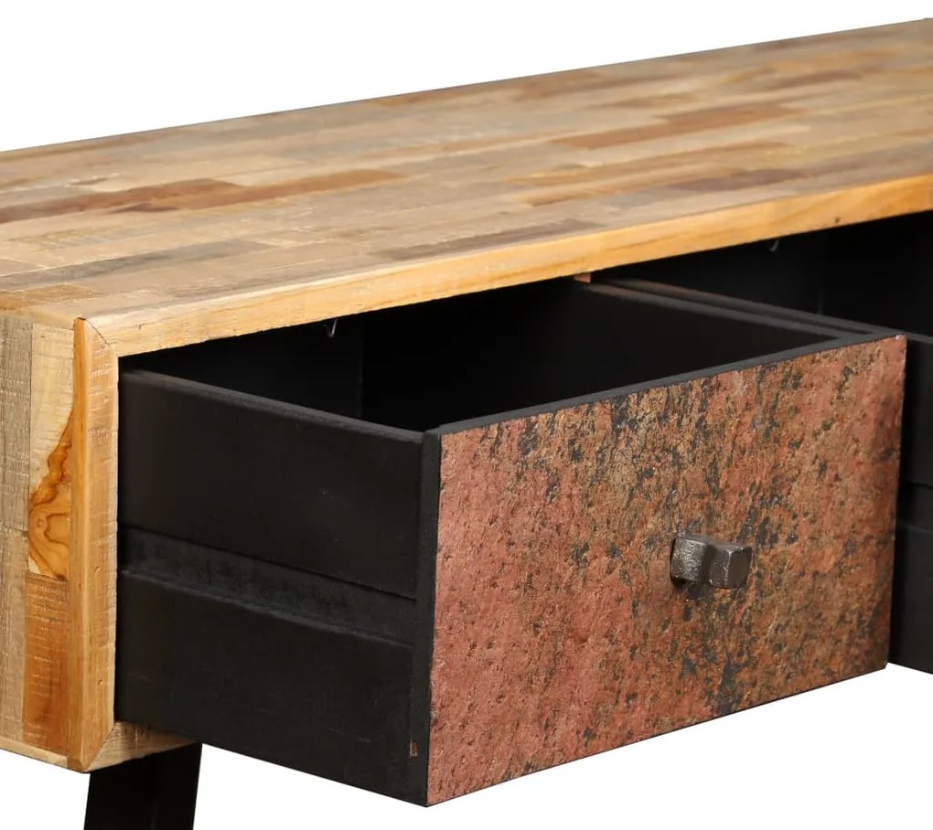Mesa consola teca reciclada maciça 120x30x76 cm
