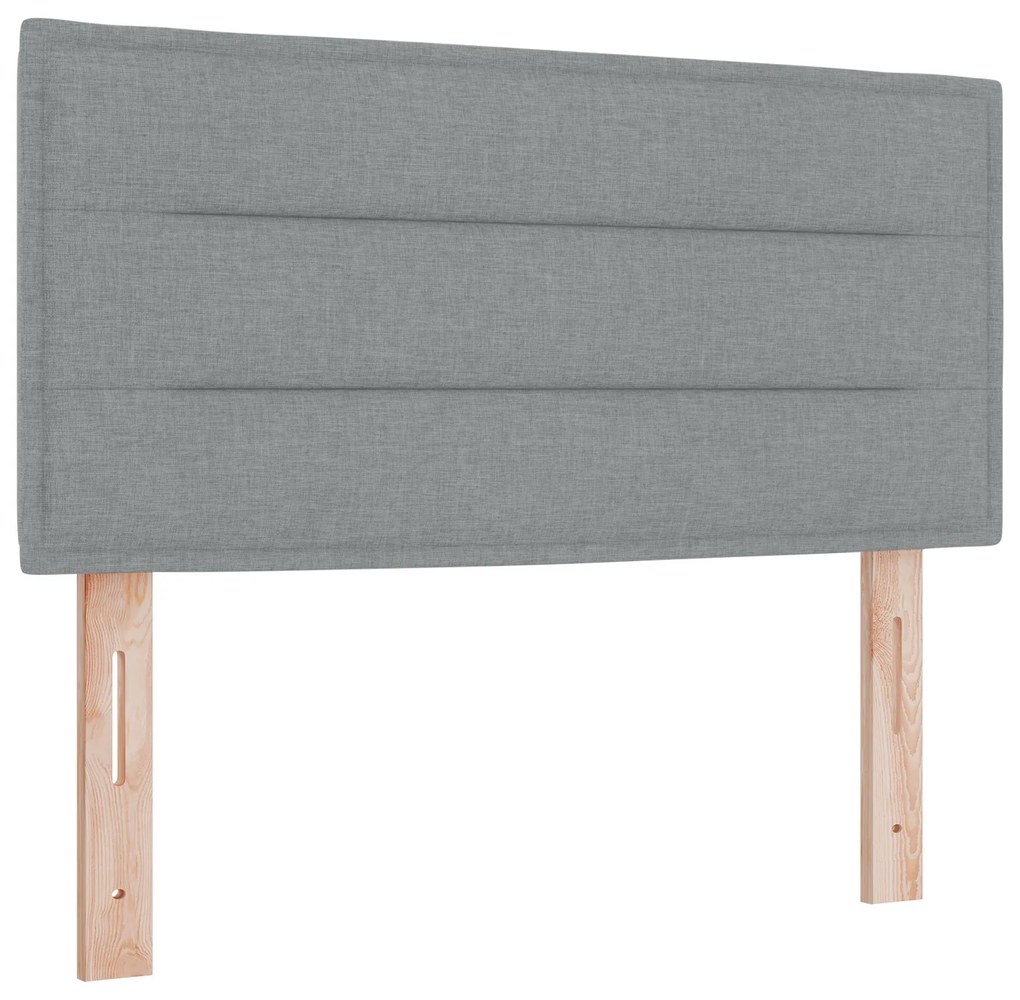 Cama Box Spring com Colchão Cinza Claro 100x200 cm Tecido