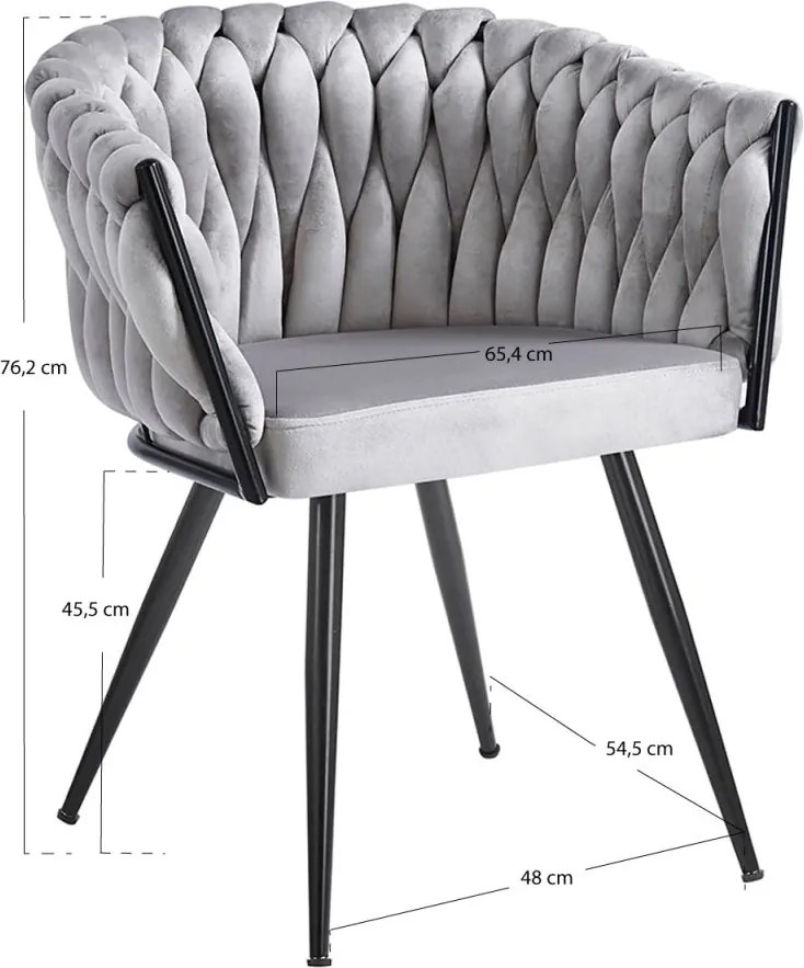 Cadeira Widny Black Veludo - Cinza claro