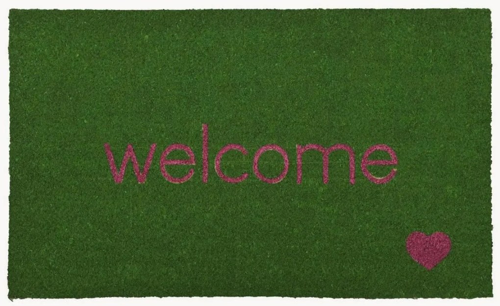 Tapete de entrada em fibra em coco Welcome