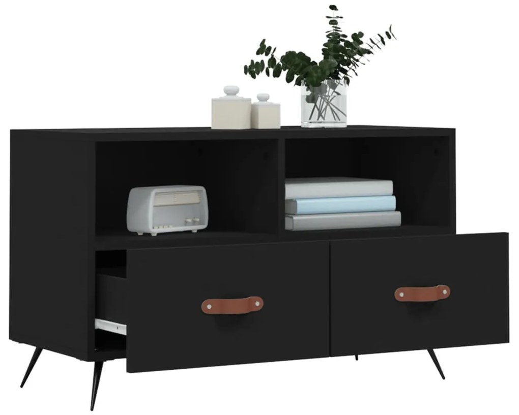 Móvel p/ TV 80x36x50 cm derivados de madeira preto