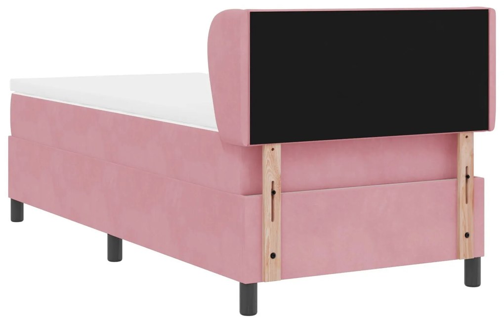 Cama Box com Colchão vidaXL Rosa 90x190 cm em Veludo
