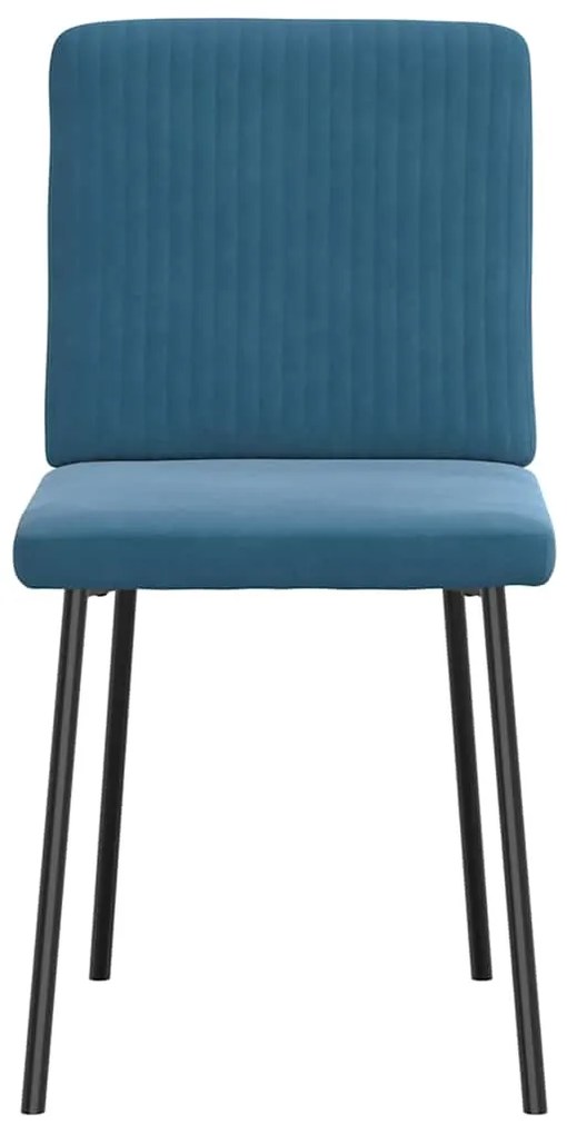 Cadeiras de jantar 2 pcs veludo azul