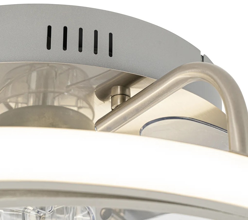 Ventilador de teto de aço 46,5 cm incl. LED com controle remoto - Kees Design