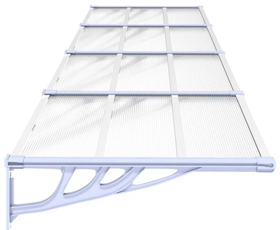 Toldo para porta 396x90 cm policarbonato cinzento/transparente