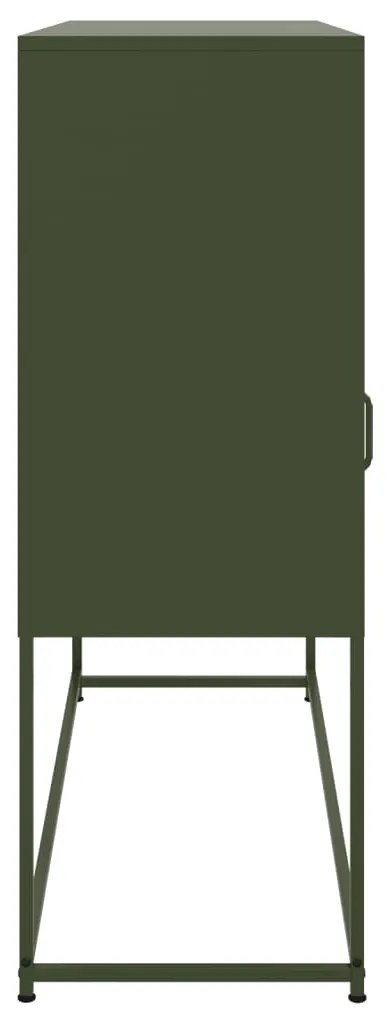 Aparador 100,5x39x107 cm aço verde-azeitona