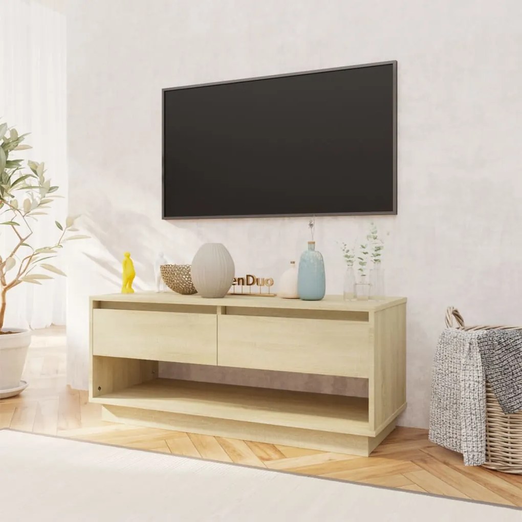 Móvel p/ TV derivados de madeira 102x41x44 cm carvalho sonoma