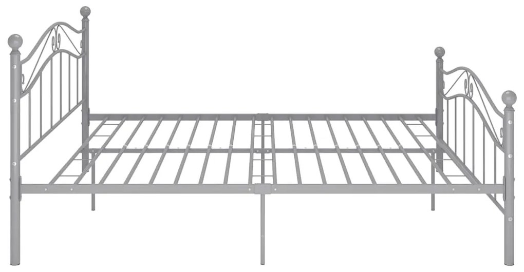 Estrutura de cama sem colchão 140x200 cm metal cinzento