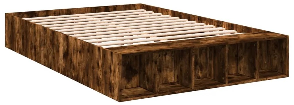 Estrutura cama 120x190 cm derivados de madeira carvalho fumado