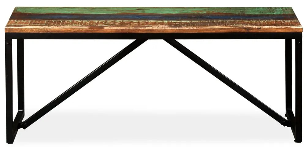 Banco em madeira recuperada maciça 110x35x45 cm