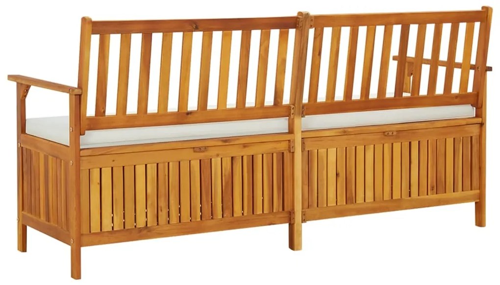 Banco de arrumação c/ almofadão 170 cm madeira de acácia maciça
