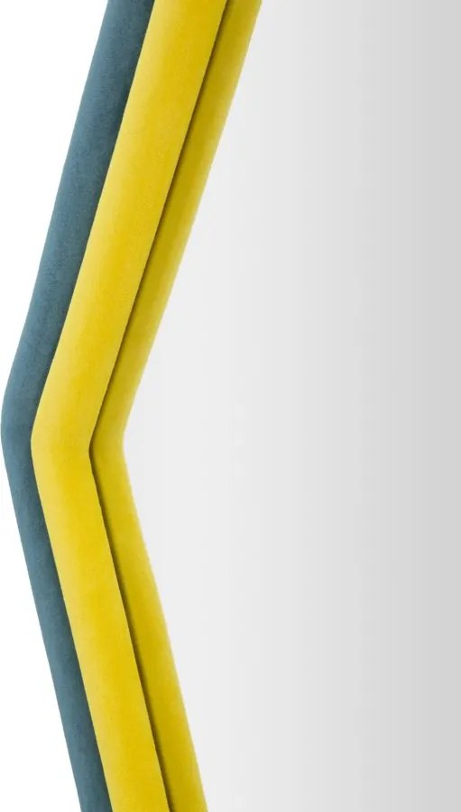 ESPELHO DE PAREDE TONY VELUDO 75X4X80 CM AZUL/AMARELO