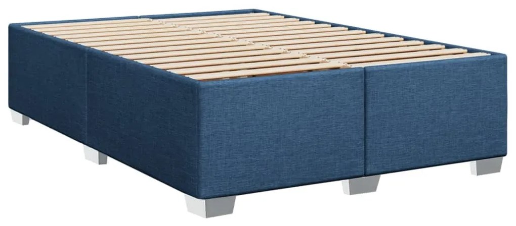 Cama com molas/colchão 140x200 cm tecido azul