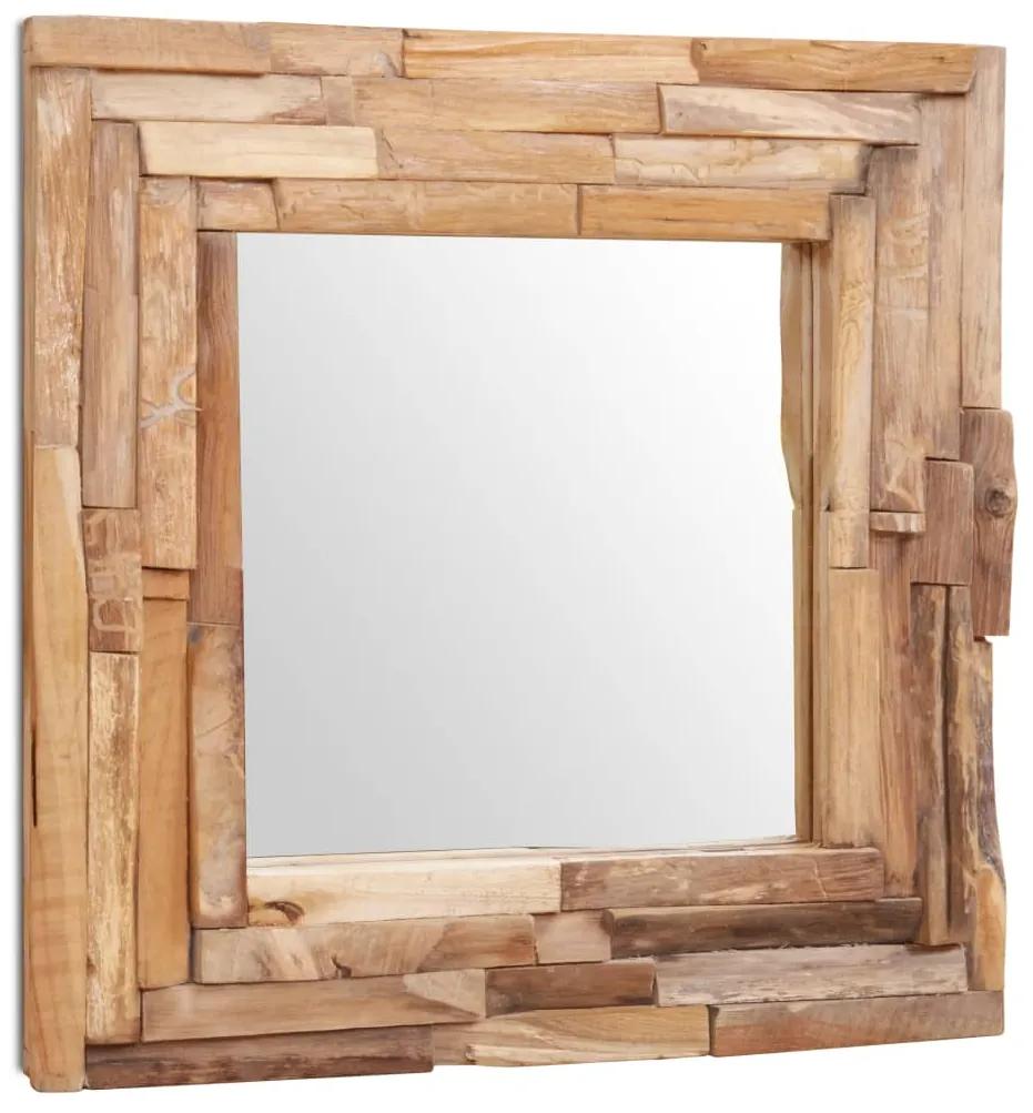 Espelho decorativo em teca 60x60 cm quadrado