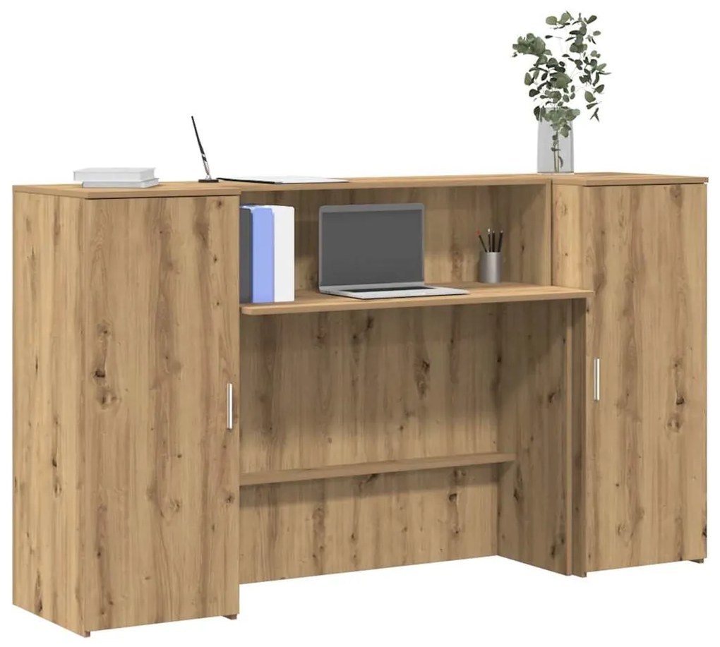vidaXL Balcão de recepção 180x50x103,5 cm madeira carvalho artisiano