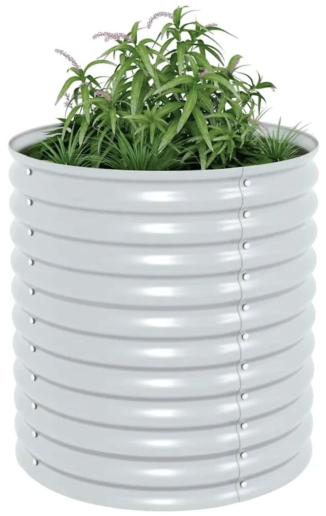 Canteiro/vaso elevado aço galvanizado 80x80x81 cm prateado