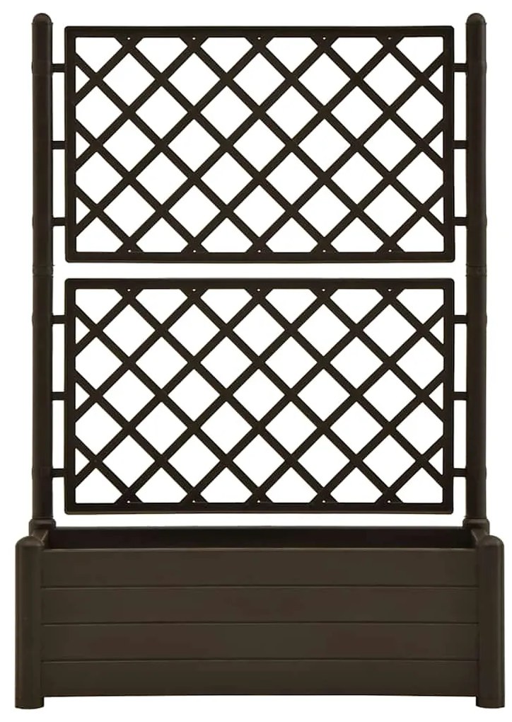 Vaso/floreira de jardim com treliça 100x43x142 cm PP cor moca