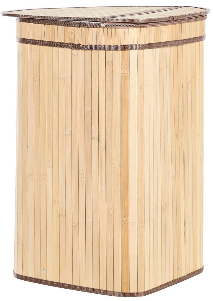 Cesto em madeira de bambu clara 60 cm BADULLA Beliani