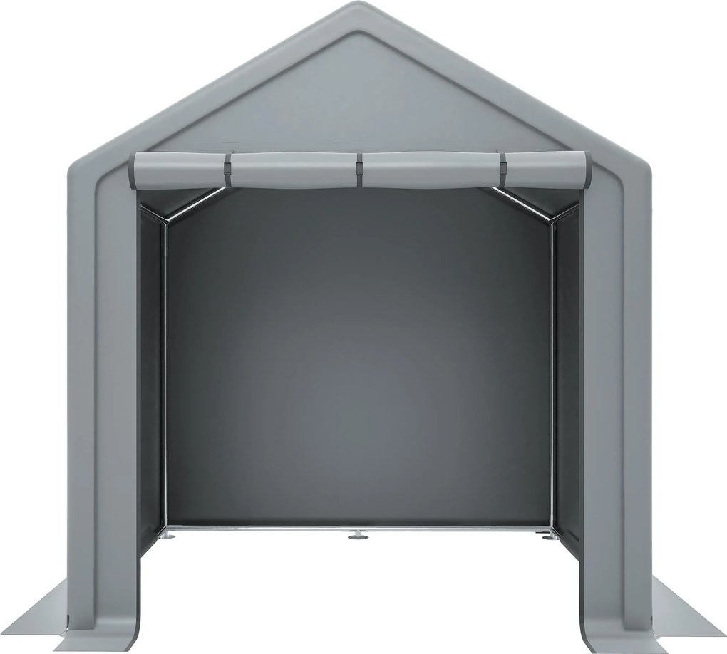 Garagem para bicicletas com portão de enrolar, 190x170x200 cm, Cinzento escuro| AOSOM Portugal