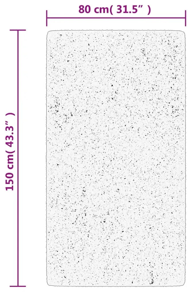 Tapete shaggy de pelo alto PAMPLONA 80x150 cm bege