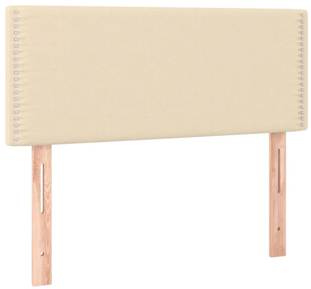 Cama boxspring com colchão 120x190 cm tecido cor creme