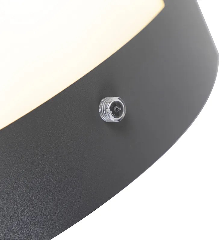 Candeeiro de parede exterior antracite IP44 sensor crepuscular - Emmerald Moderno