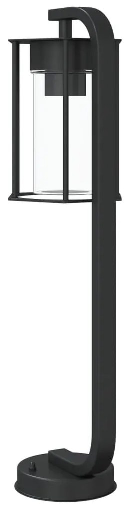Candeeiros de chão para exterior 3 pcs 60 cm aço inox. preto