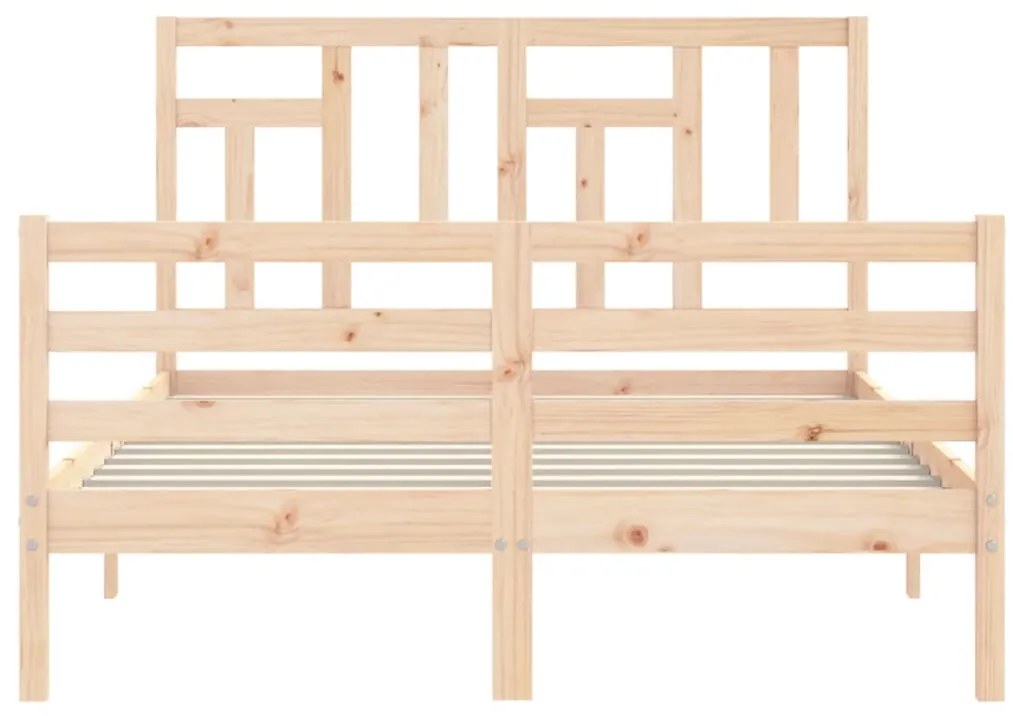Estrutura de cama com cabeceira 140x190 cm madeira maciça
