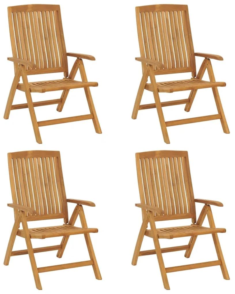 Cadeiras de jardim reclináveis 4 pcs madeira de teca maciça