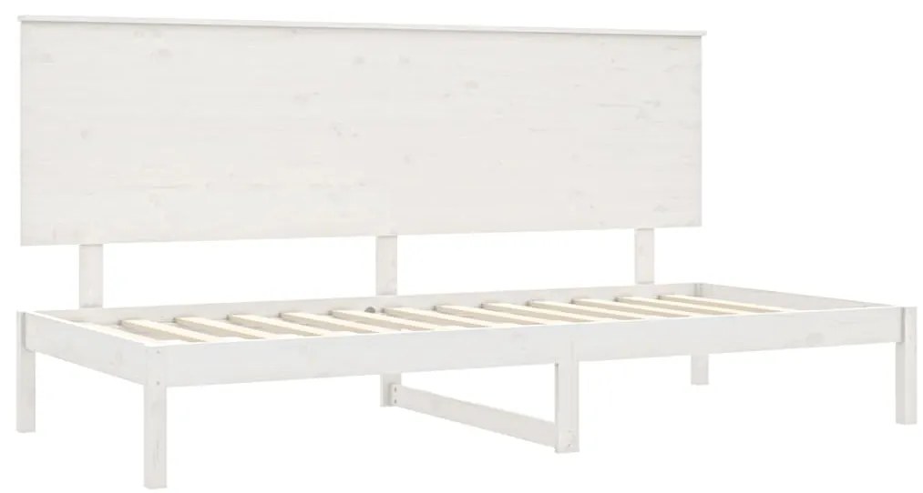 Sofá-cama sem colchão 90x200 cm madeira de pinho maciça branco