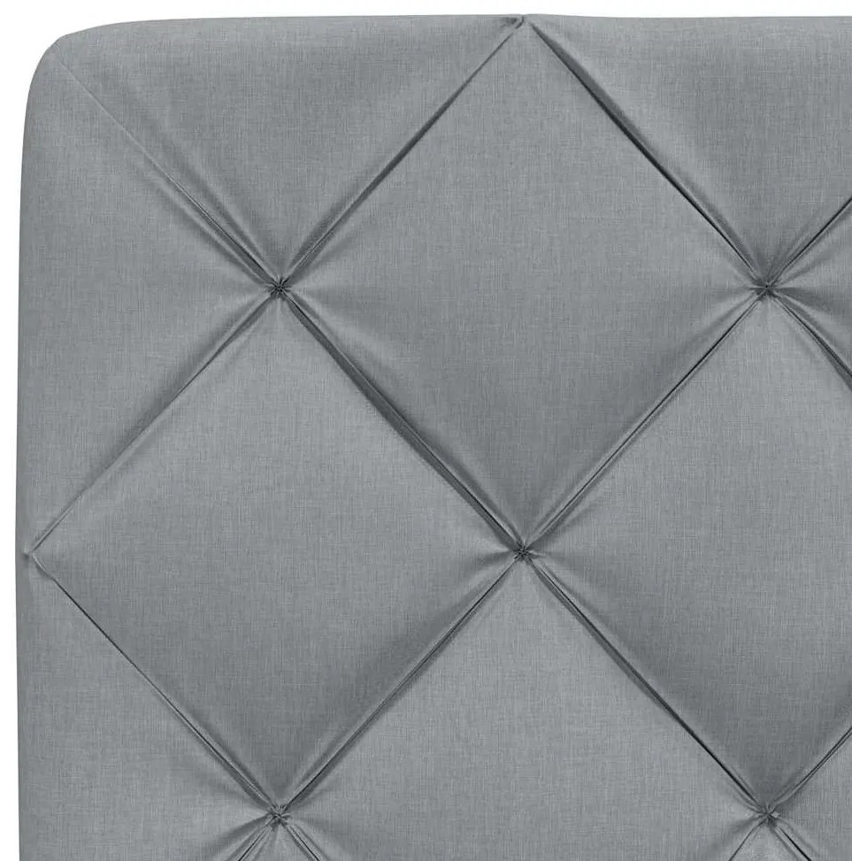 Estrutura de cama sem colchão 140x190 cm tecido cinzento-claro